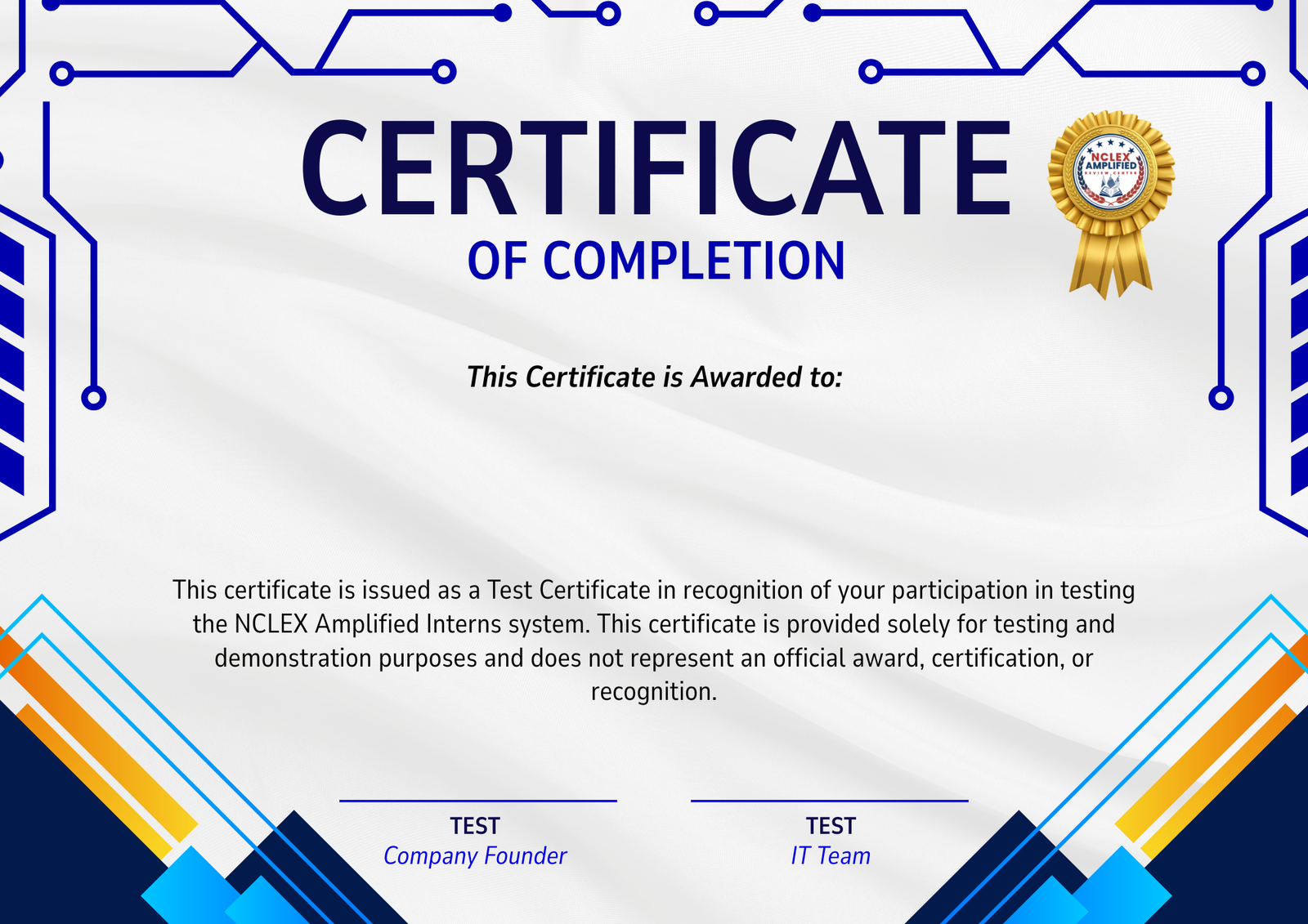 NCLEX Amplified Certificate of Completion